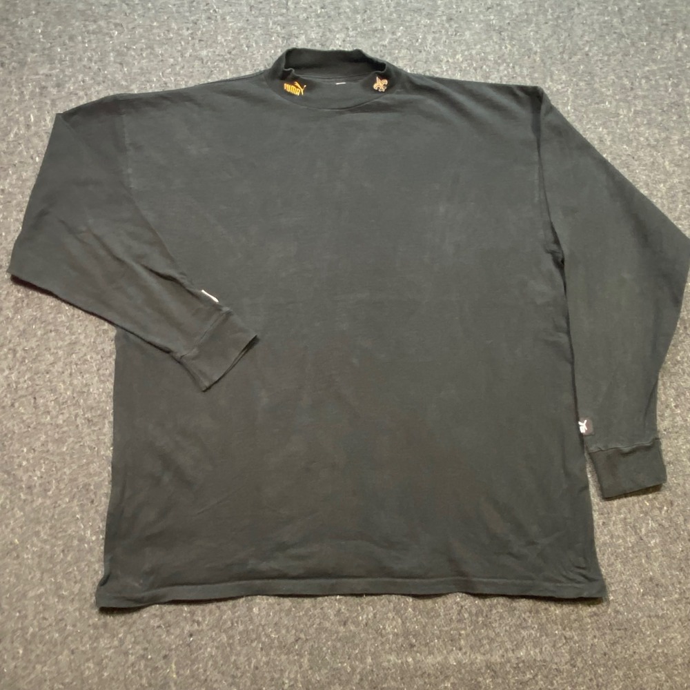 Puma New Orleans Saints Mock Neck Shirt Sz XL Mens Black 90s NFL Streetwear Logo